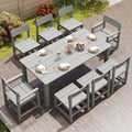 9 Piece Patio Dining Sets for 8 HIPS Outdoor Dining Table Set by JOCOEVOL