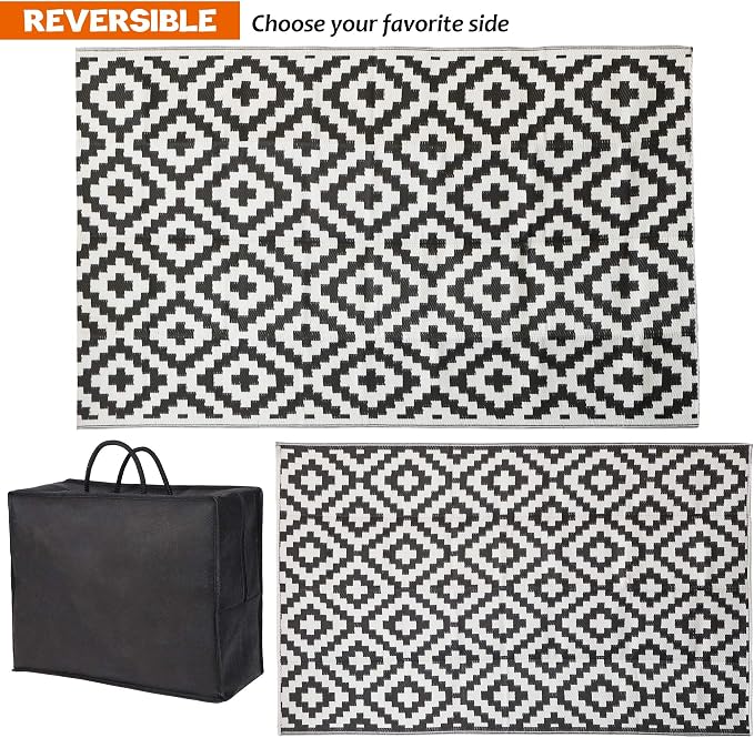SAND MINE Waterproof Outdoor Rug 5x8 ft, Plastic Reversible Rug, Modern Area Rug - Image 3
