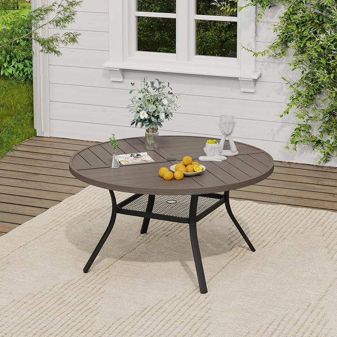 VICLLAX 47.2" Round Outdoor Table, Patio Dining Table - Image 2