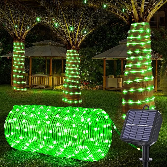 Solar Rope Lights, 33ft 100LED Solar String Lights, 8 Modes Waterproof Solar by Jnaurb