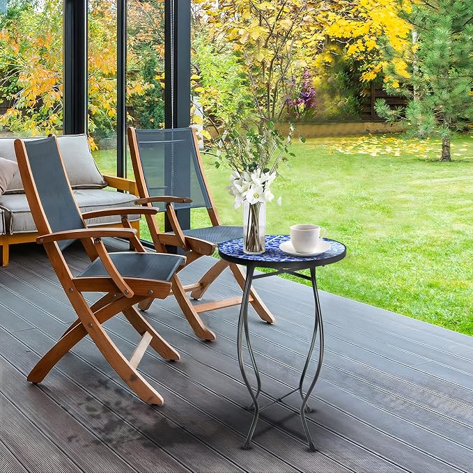 2PCS 12 Inch Small Outdoor Side Table - Image 2