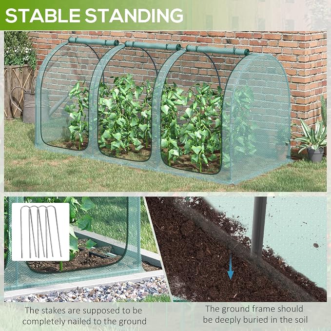 Outsunny 9' x 4' Crop Cage, Plant Protection Tent - Image 7