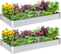 2PCS 8x4x1FT Galvanized Raised Garden Bed, Galvanized Planter Raised Garden by AyenGuard