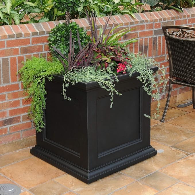 Mayne Fairfield 28-Inch Square Planter – Weather-Resistant Planter - Image 3