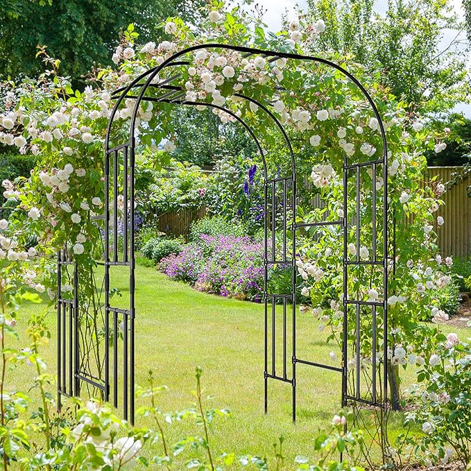 Tall Garden Arch Trellis for Climbing Plants, 87in Tall Metal Plant Support - Image 2
