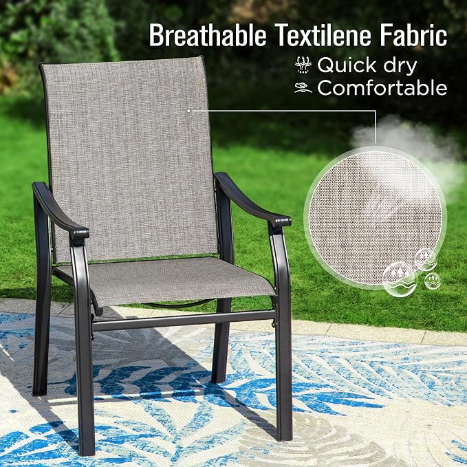 Sophia & William Patio Dining Set 9 Pieces, 8 Quick Dry Textilene Chairs and 1 - Image 4