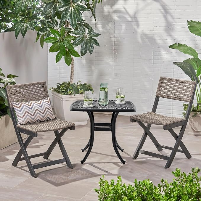 Outdoor 21" Cast Aluminum Square Side Table Set of 2 End Table - Image 6