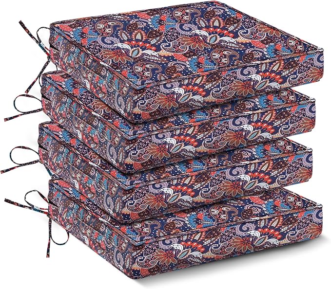 Outdoor Chair Cushions Set of 4, Waterproof Outdoor Seat Cushions by IPYNBAP