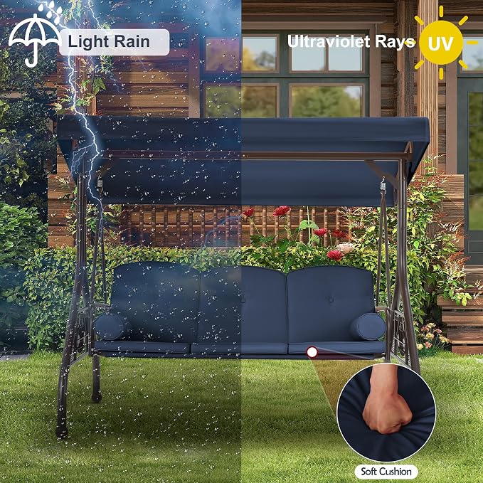 GYUTEI 3-Seat Outdoor Patio Swing - Image 6