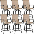 Yaheetech Patio Swivel Bar Stools Outdoor Chairs Set of 6 Outdoor High Bistro by Yaheetech
