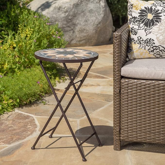 Christopher Knight Home Silvester Outdoor Stone Side Table - Image 4