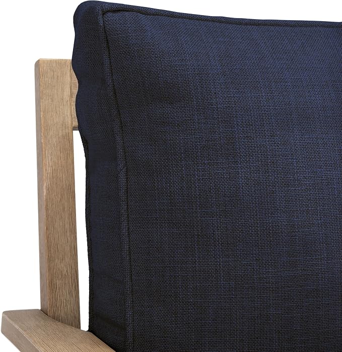 SAFAVIEH Couture Outdoor Collection Martinique Natural/Navy Cushion Solid Wood - Image 10