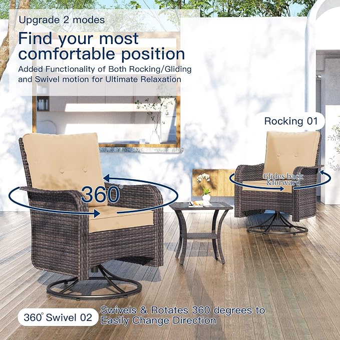 Kullavik 13 Pieces Outdoor Patio Furniture Set, PE Wicker Rattan Sectional Sofa - Image 5