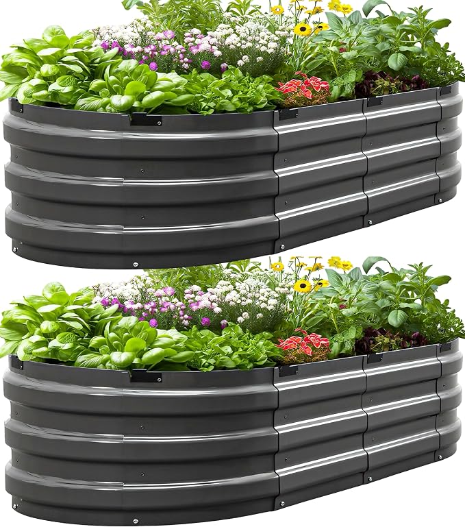 KING BIRD Raised Garden Bed Kit 2025 Upgraded 10-Minute Assembly Galvanized by KINGBIRD
