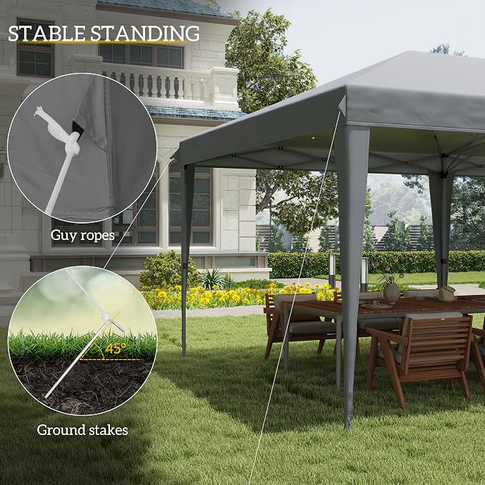 Outsunny 10' x 20' Pop Up Canopy Tent, Upgraded Heavy Duty Tents - Image 6