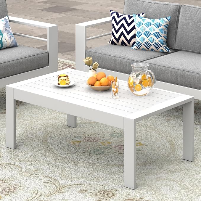 Wisteria Lane Aluminum Outdoor Furniture Patio Coffee Table, All-Weather by WisteriaLane
