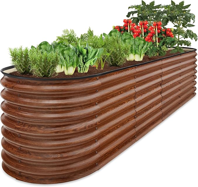 Best Choice Products 8x2x2ft Metal Raised Garden Bed, Oval Outdoor Deep Root by BestChoiceProducts
