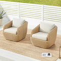 CHITA 2 Pieces Patio Wicker 360° Swivel Chairs by CHITALIVING