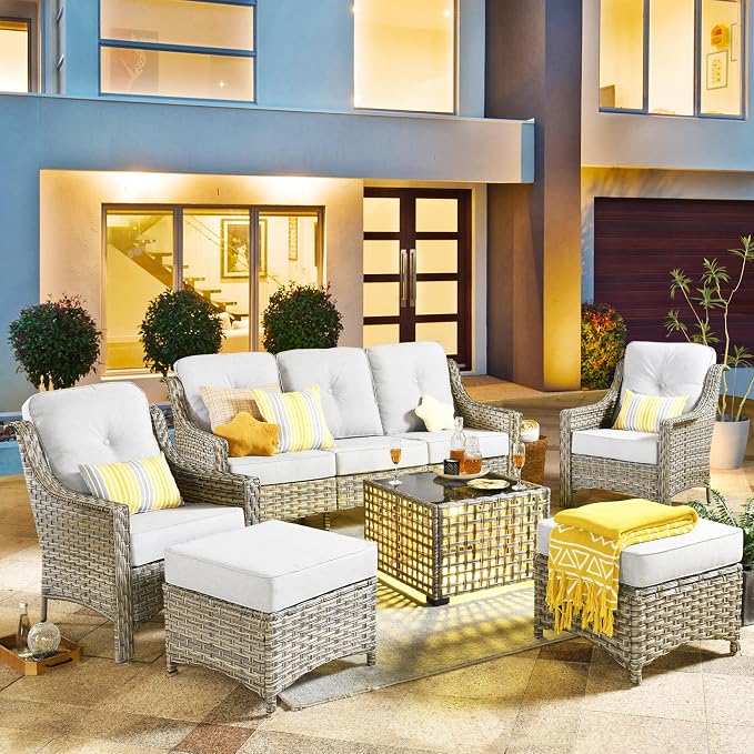 HOOOWOOO 6 Piece Patio Furniture Conversation Sets by DesignforBetterLife