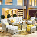 HOOOWOOO 6 Piece Patio Furniture Conversation Sets by DesignforBetterLife