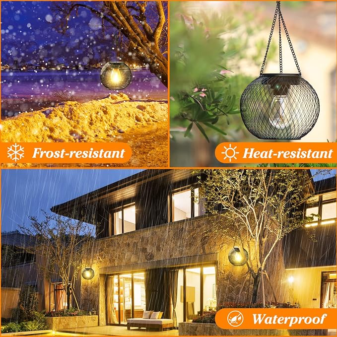 Solar Lantern Outdoor Waterproof, KagoLing Upgraded Hanging Solar Lights - Image 4