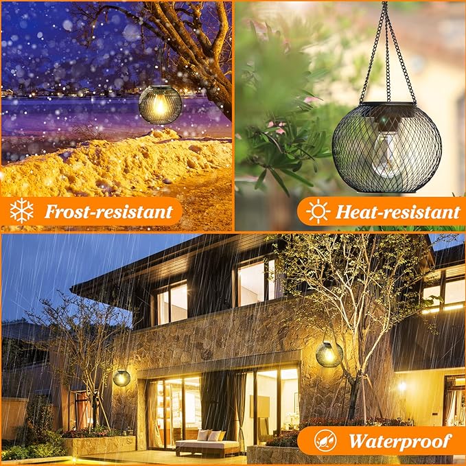 Solar Lantern Outdoor Waterproof, KagoLing Upgraded Hanging Solar Lights - Image 8