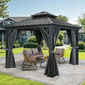 YITAHOME 10x10ft Hardtop Gazebo Heavy Duty Double Roof by YITAHOME