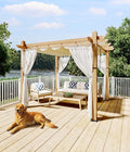 GarveeLife 10 x 10 ft Wood-Grain Aluminum Pergola Outdoor Pergola by GarveeLife