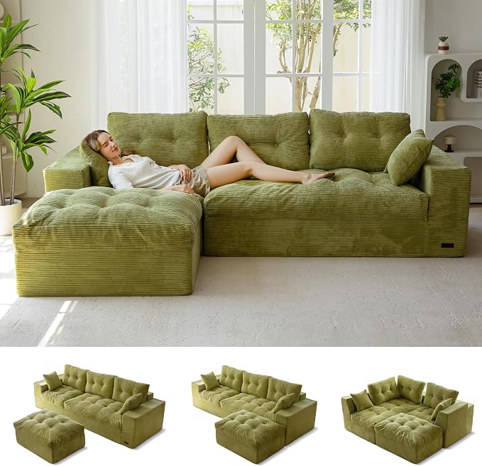 MAXYOYO 104" L Shaped Modular Sectional Sofa by MAXYOYO