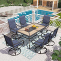 PHI VILLA 7 Piece Patio Dining Set, 6 Swivel Patio Chairs by PHIVILLAThepioneerofcomfortablehouseholdsupplies