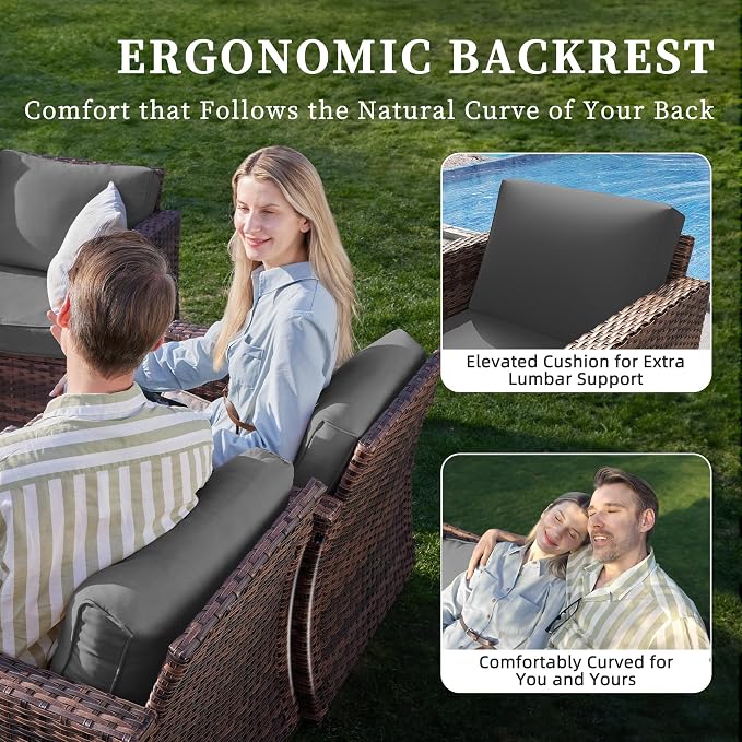 UDPATIO Patio Furniture Set, 5 Pieces Outdoor Conversation Sets - Image 7