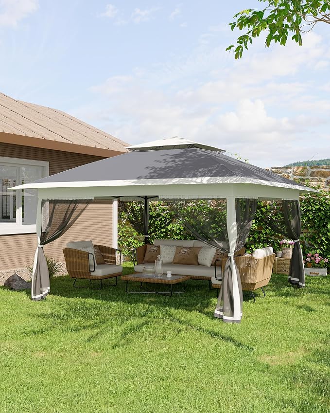 Canopy Tent 12x12 ft, Pop Up Gazebo One-Push Setup - Image 9