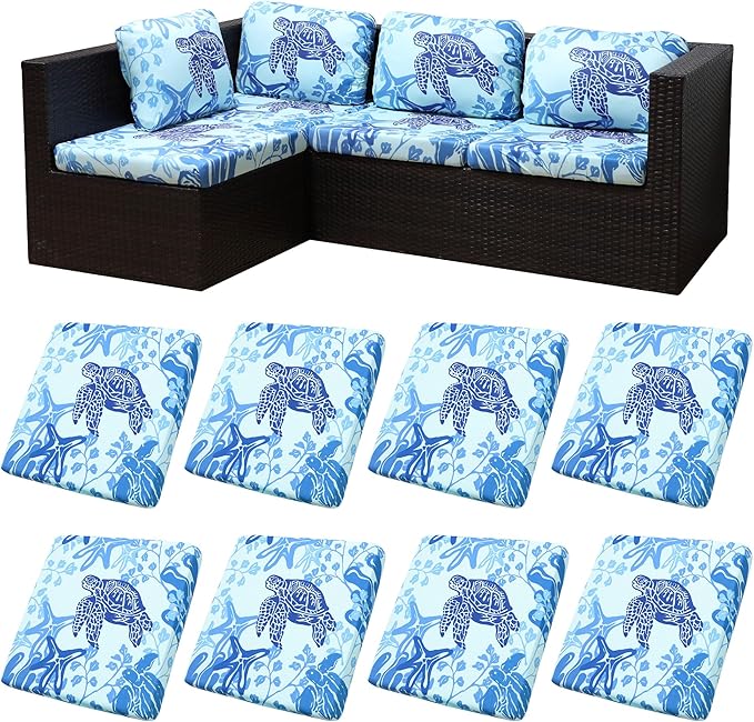 8Pcs Stretch Patio Cushion Covers, Outdoor Couch Covers Replacement, Outdoor by BIETYONE
