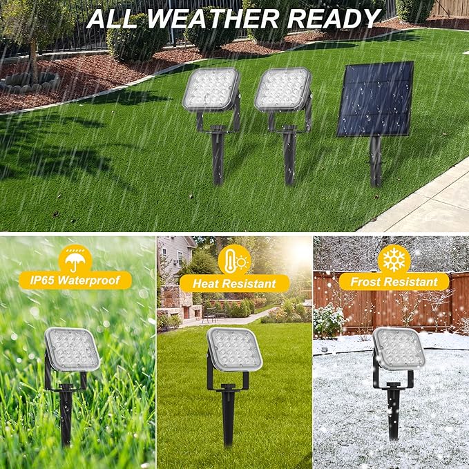 Solar Spot Lights Outdoor, 20 LED IP65 Waterproof Solar Landscape Spotlights - Image 6