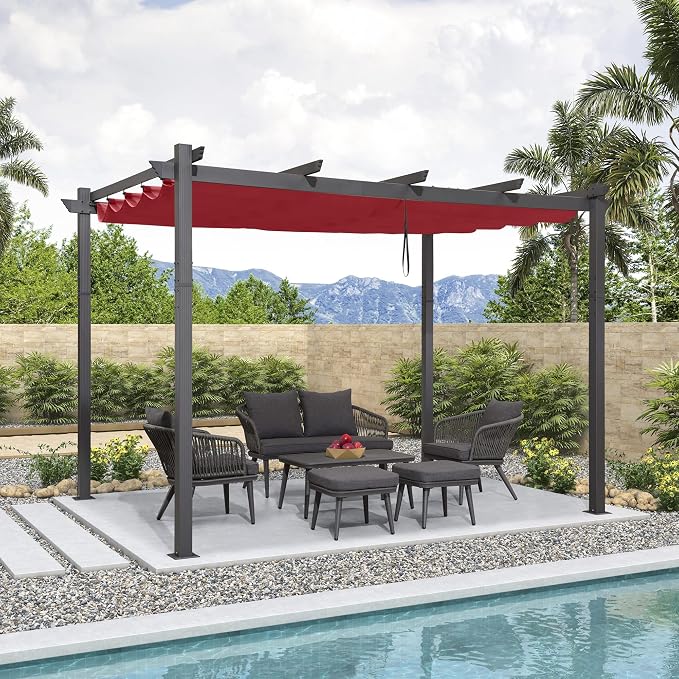 PURPLE LEAF 10' X 12' Outdoor Retractable Pergola - Image 2