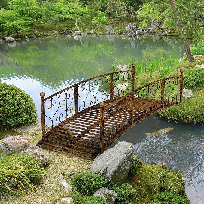 Outsunny 7' Metal Arch Garden Bridge - Image 6