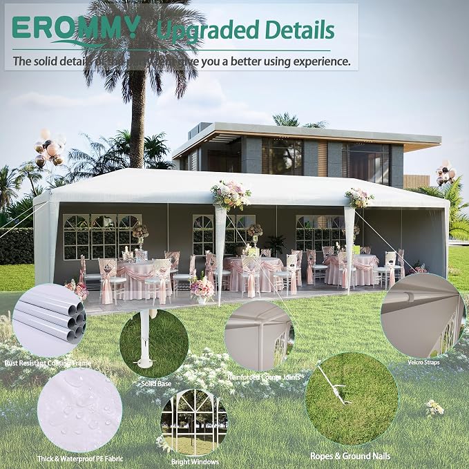 EROMMY 10x30 FT Outdoor Party Tent, Waterproof Event Shelter - Image 4