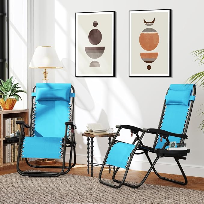 Yaheetech Zero Gravity Recliners Outdoor Adjustable Folding Reclining Lounge - Image 7