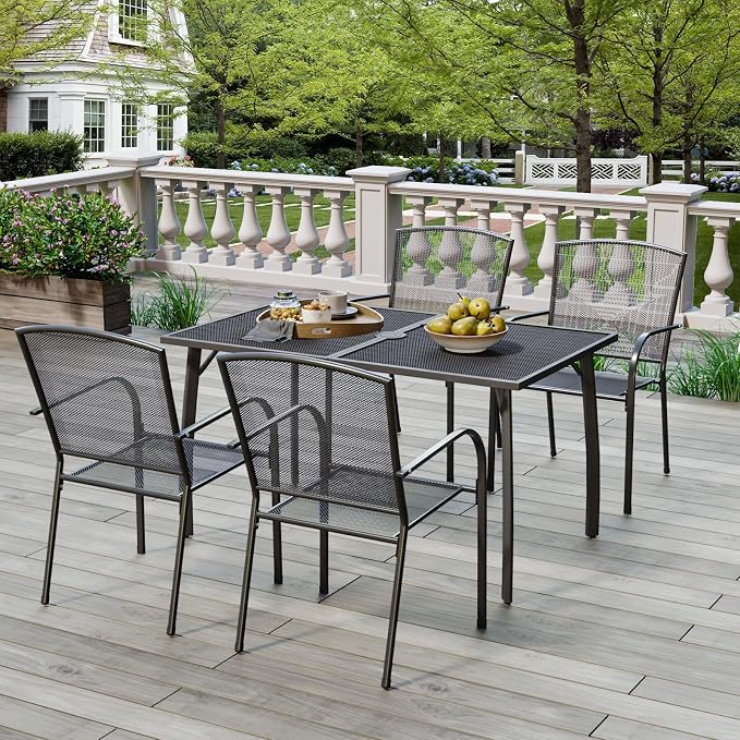 AECOJOY Metal Outdoor Table and Chairs Sets, Patio Dining Table Set - Image 8