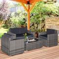 Outsunny 4 Piece Wicker Patio Furniture Set by Outsunny