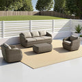 CHITA 4 Pieces Patio Wicker Furniture Set, Outdoor Rattan Bistro Set by CHITALIVING