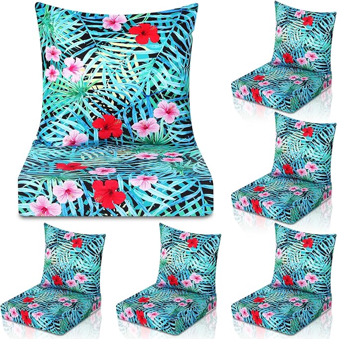 Hoteam 6 Set Outdoor Chair Patio Cushions 20 x 20 Inch Deep Seat Waterproof by Hoteam