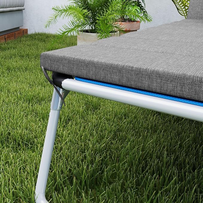 Outsunny Outdoor Lounge Chair Cushion Set of 2, Foldable Patio Chaise Lounge - Image 9