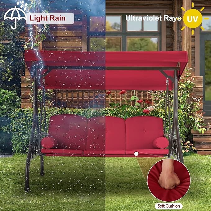 GYUTEI 3-Seat Outdoor Patio Swing - Image 6