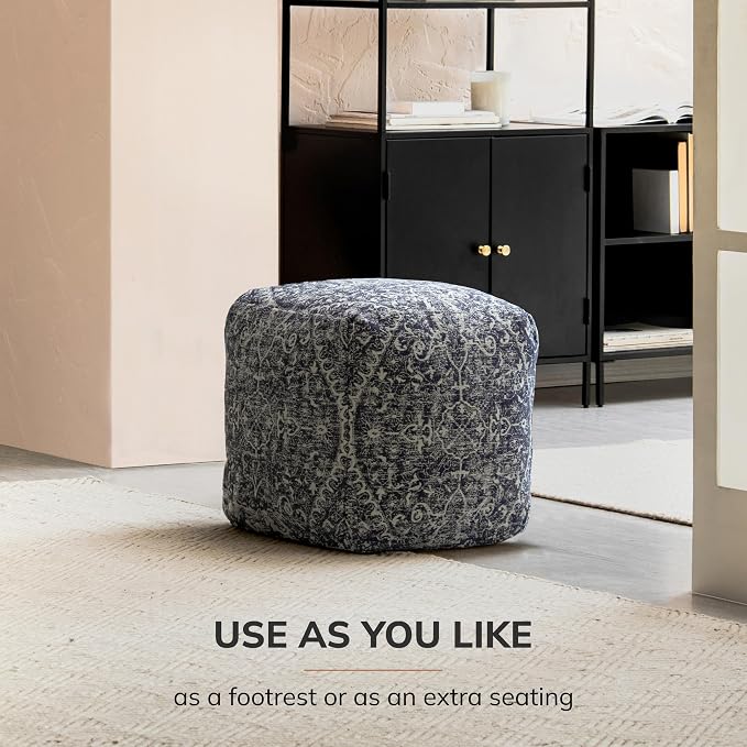 Anji Mountain 100% Handmade & Handcrafted Comfortable Home Décor Pouf Ottoman - Image 10