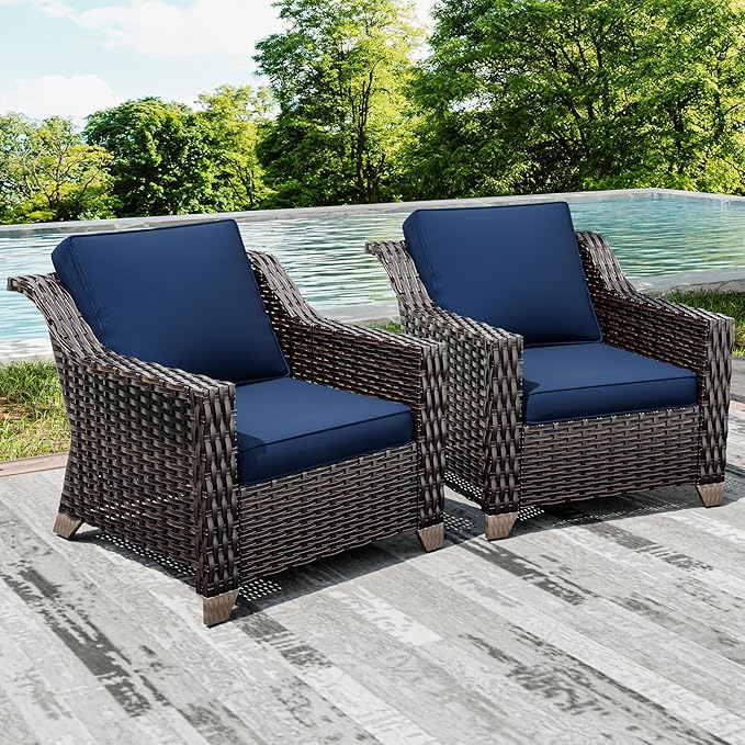 Joyside Wicker Patio Chairs Set of 2, Outdoor Rattan Furniture - Image 6