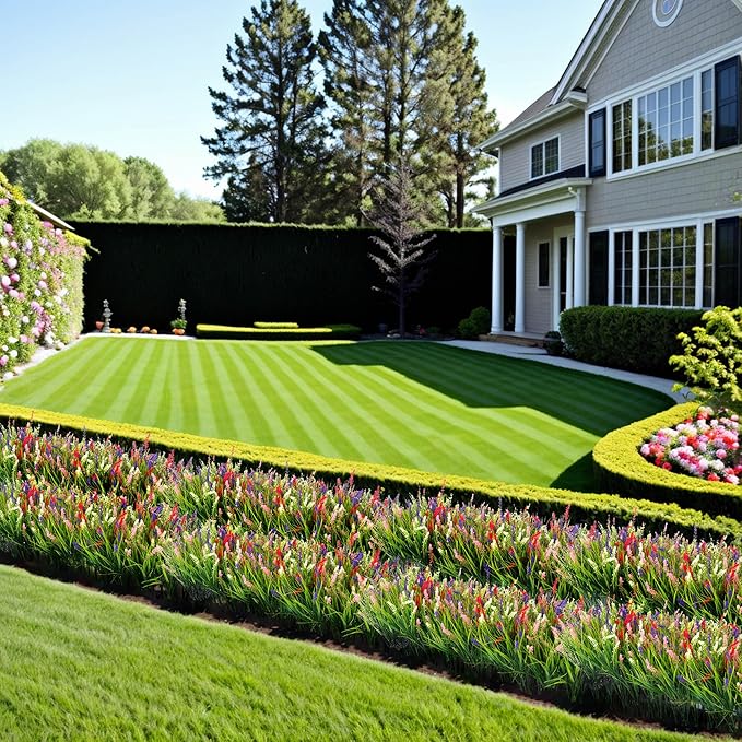 Artificial Faux Plants Outdoor Spring Decorations, Summer Fake Monkey Grass - Image 8