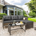 Vongrasig 3 Pieces Patio Furniture Sets, All-Weather Wicker Outdoor Sofa Couch by Vongrasig