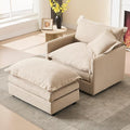 Oversized Chair with Ottoman Upholstered Comfy Single Sofa Chaise Lounge Chair by Janoray