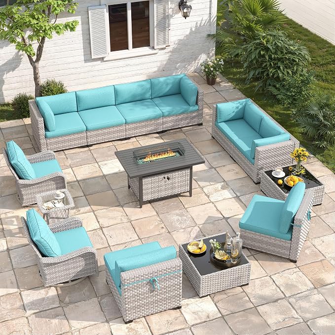 10-Seat Outdoor Wicker Patio Furniture Set by MASIONBACKYARDS